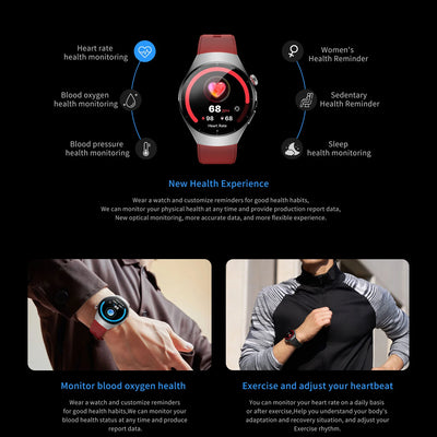 Smart Watch5 1.53-inch HD Display LED Lighting IP68 Waterproof Music Playback Weather Health Assistant AI Voice 100+ Sports Mode