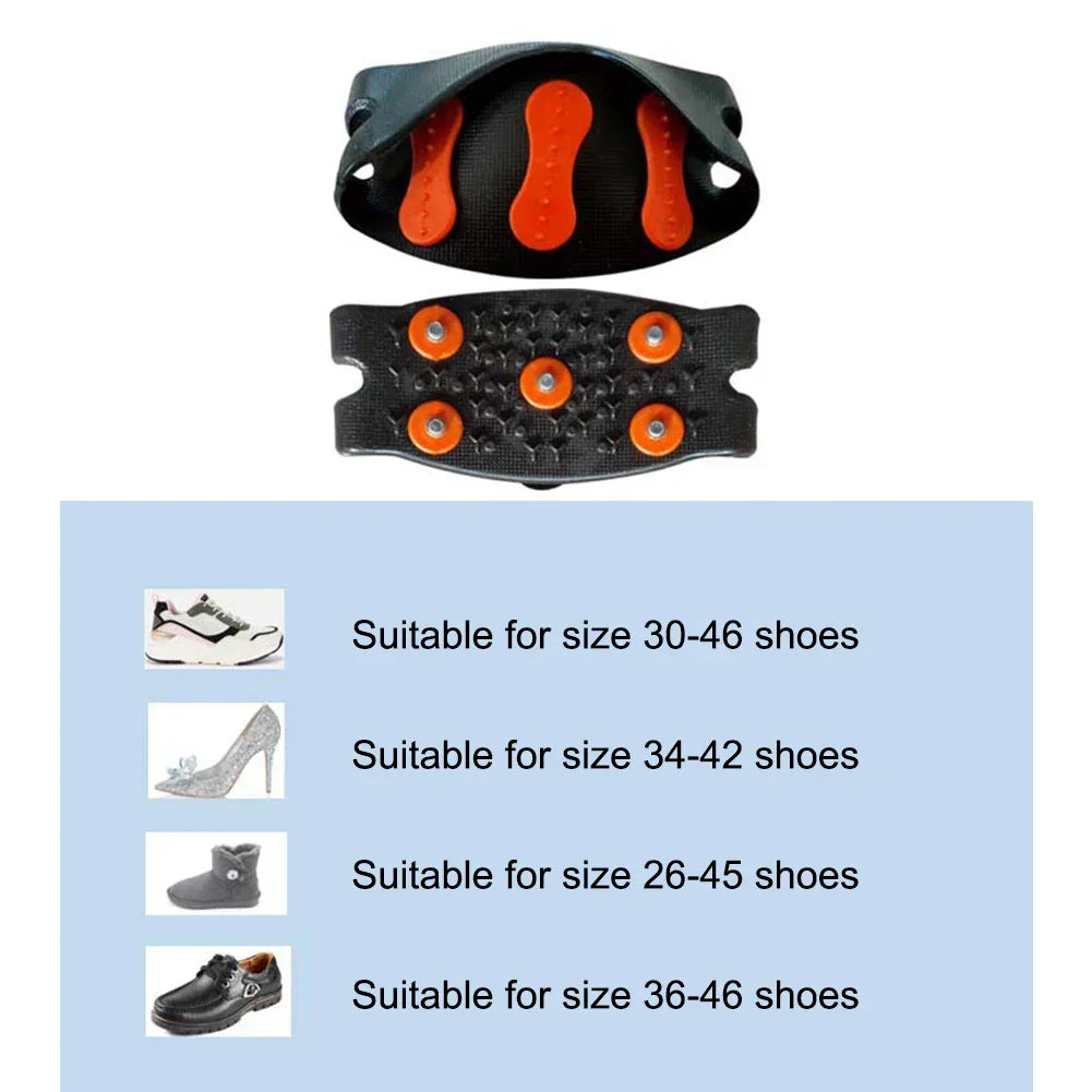 5-Stud Climbing Crampons Anti Slip Mountaineering Cleats Unisex Snow Claw Shoe Covers Walking Hiking Accessories