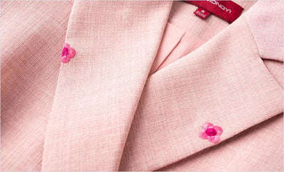 ZJYT New Fashion Women's Autumn Blazer Dresses Long Sleeve Embroidery Double Breasted Office Dress Plus Size Female Clothing