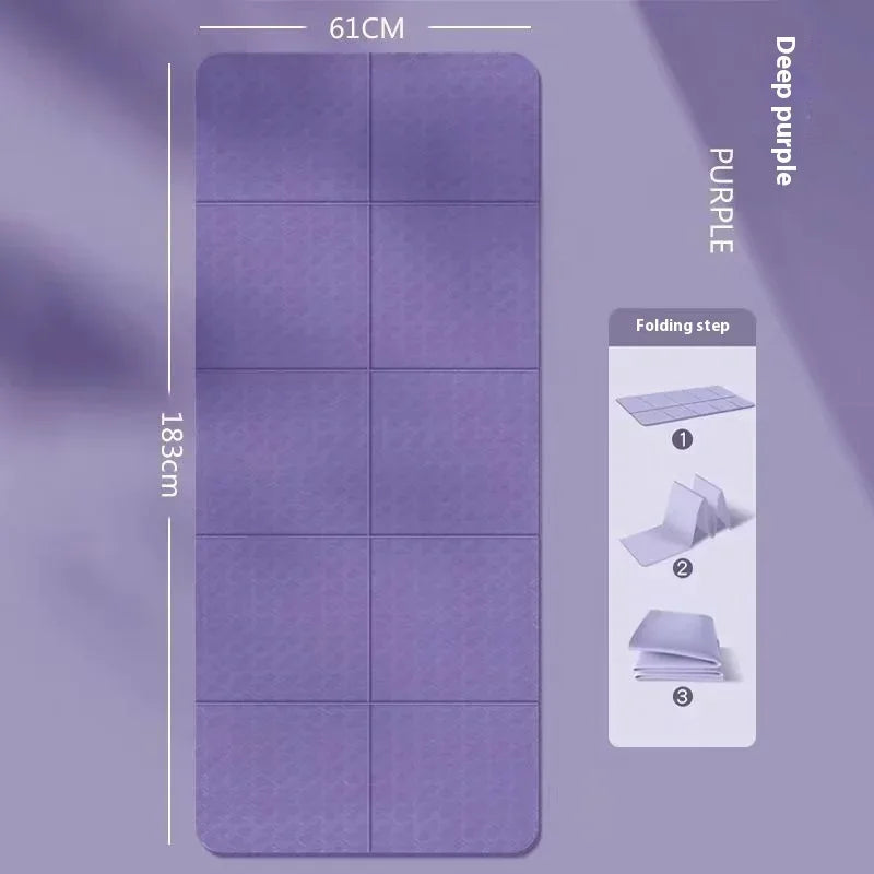 Folding Yoga Mat Non Slip, Eco Friendly Pilates Fitness Mats Anti-Tear Exercise Yoga Mat Outdoor Midday Rest Mat