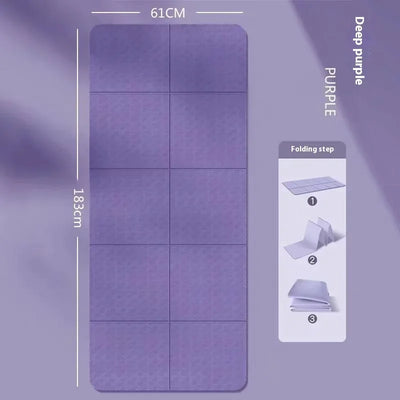 Folding Yoga Mat Non Slip, Eco Friendly Pilates Fitness Mats Anti-Tear Exercise Yoga Mat Outdoor Midday Rest Mat