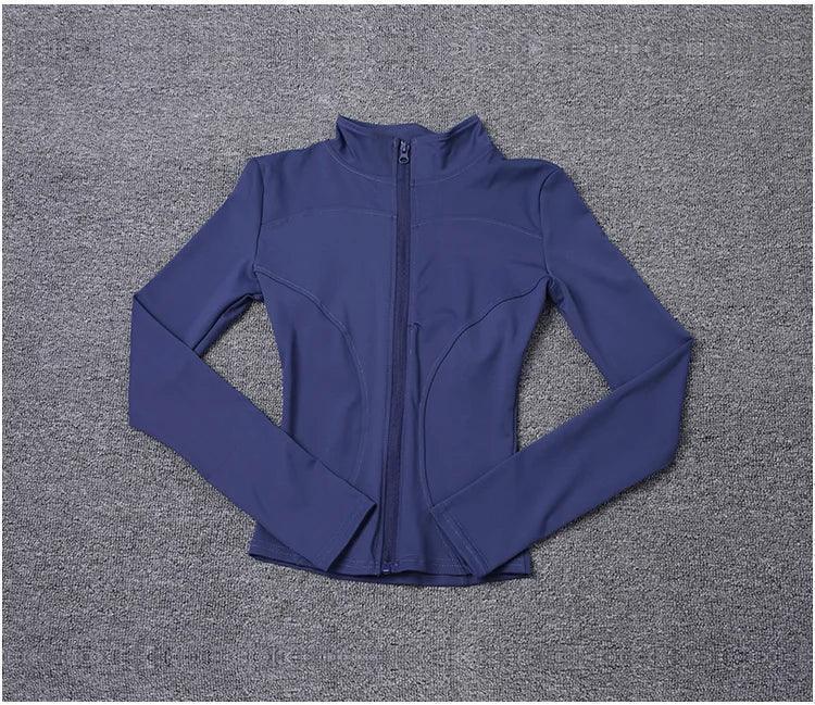 Workout sport jacket long sleeve gym training clothing yoga sportswear women
