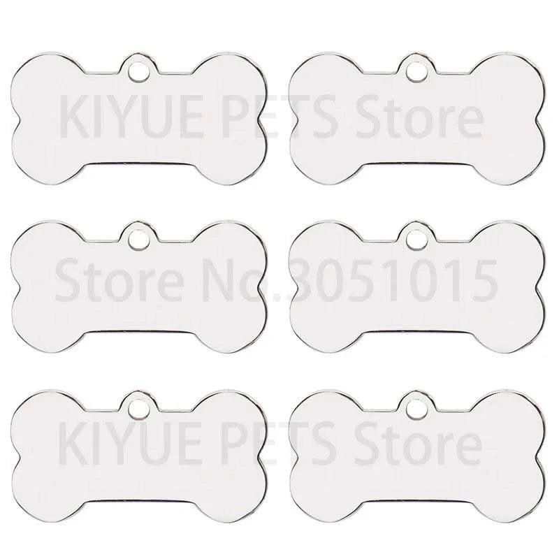 Wholesale 100 Pieces Stainless Steel Bone Pet Identity Dog ID Tag Personalized Laser Custom Cat Collar Accessories