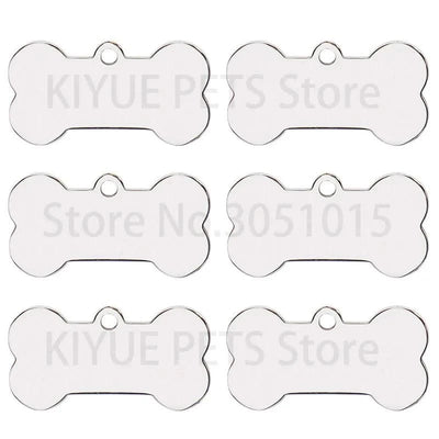 Wholesale 100 Pieces Stainless Steel Bone Pet Identity Dog ID Tag Personalized Laser Custom Cat Collar Accessories