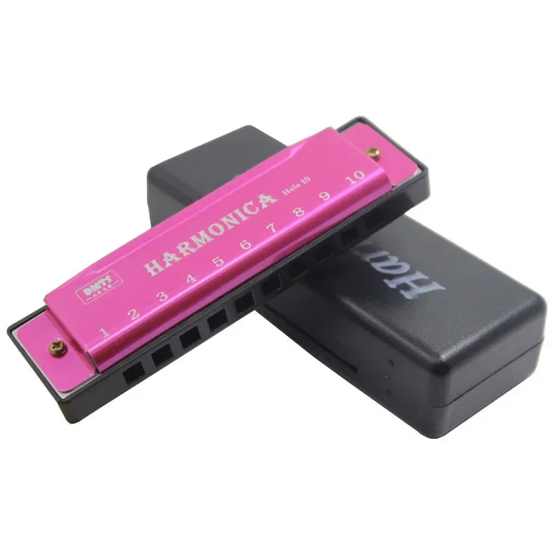 Harmonica Key of C 10 Hole Diatonic Harmonica C with Case for Beginner Students Kids Gift with Case