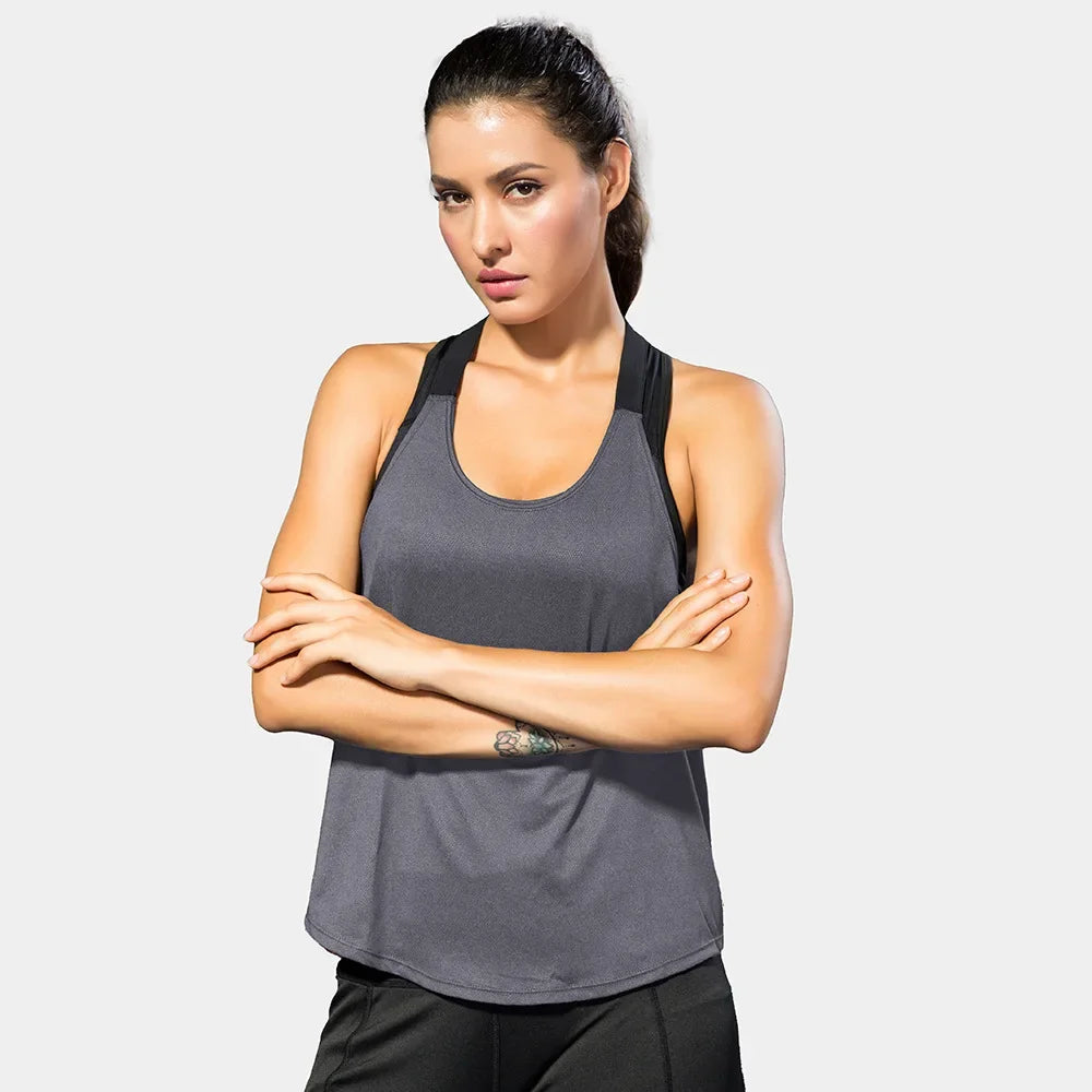 Women Gym Tops Black Sleeveless Yoga Top Women Fitness Shirt Gym Vest Running workout Sports Tops Letter Backless Shirt