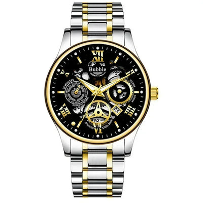 Luxury Men's Fashion Watch High-end Light Luxury Multi-functional Quartz Watch Waterproof Roman Hollow Men's Clock Watch
