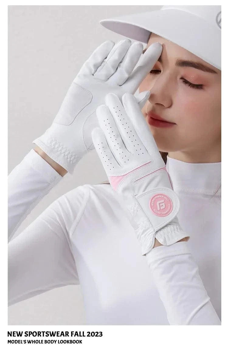 Golfist 1 Pair Golf Gloves For Women Left Hand Right Hand Gloves Ladies Breathable Soft Leather Mittens Anti Slip Sports Aids