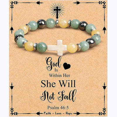 Cross Bracelet for Women Christian Gifts Colorful Imperial Stone Catholic Religious Jewelry Mothers Day Birthday Christmas Gift