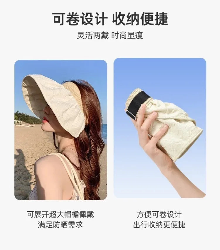 Sunscreen Hat Premium Women's Summer UV Protection Double-sided Shell Hat Sun Hat Empty Top Sun Hat Summer Eaves Hats for Women2
