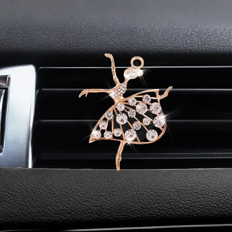Car Aroma Diffuser Fragrance For Car Flavoring Air Fresheners Auto Perfume Car Smell Vent Clip Ballet Bling Car Accessory Girls