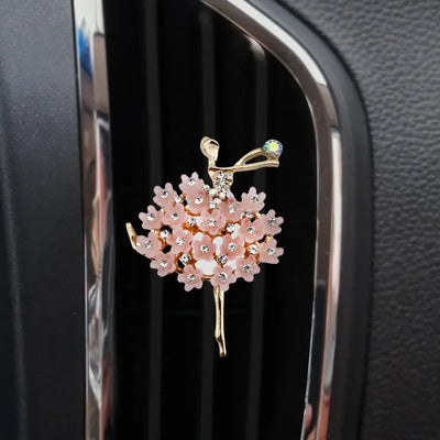 Car Aroma Diffuser Fragrance For Car Flavoring Air Fresheners Auto Perfume Car Smell Vent Clip Ballet Bling Car Accessory Girls