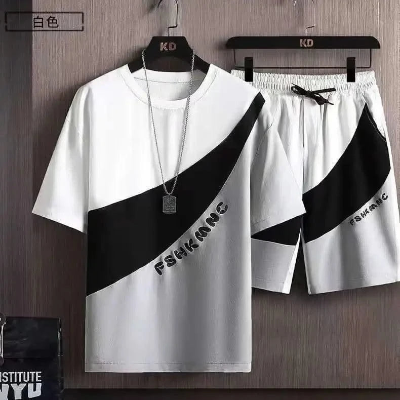 Casual Gradient Men Set T-Shirt Summer