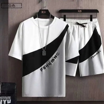 Casual Gradient Men Set T-Shirt Summer