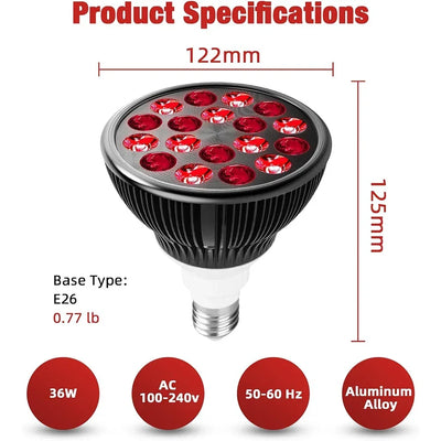 Red Light Therapy Lamp for Face 54W 660nm & 850nm Infrared Light Therapy Device for Muscle Joint Pain Relief Skin Health Tools