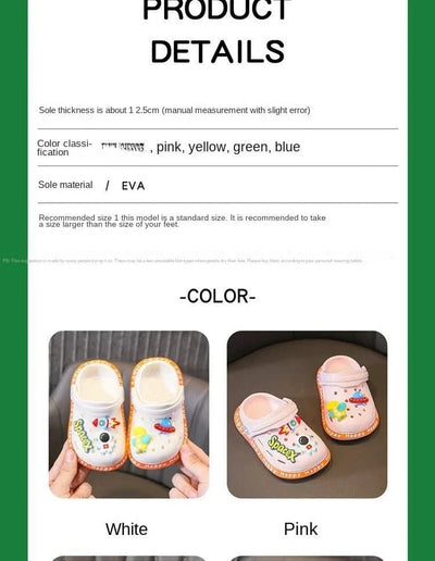 Anti-Skid Cartoon DIY Design Hole Soft Shoes | Baby | Kids Sandals | Children's Shoes | Slippers | Sandy Beach Slip-On Shoes For Toddlers
