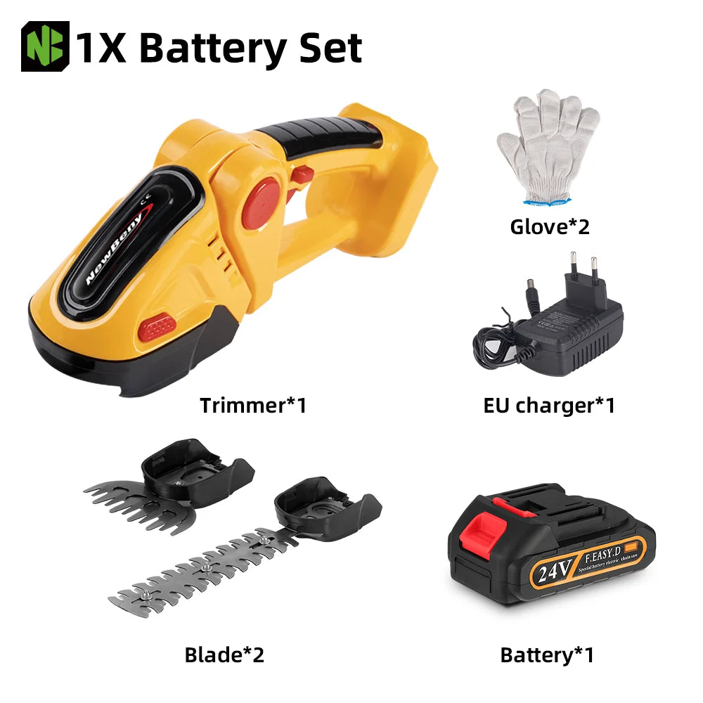 NEWBENY 2 IN 1 Electric Hedge Trimmer Lawn Mower Household Garden Shrub Scissors Grass Scissors For Makita 18V Battery Pin