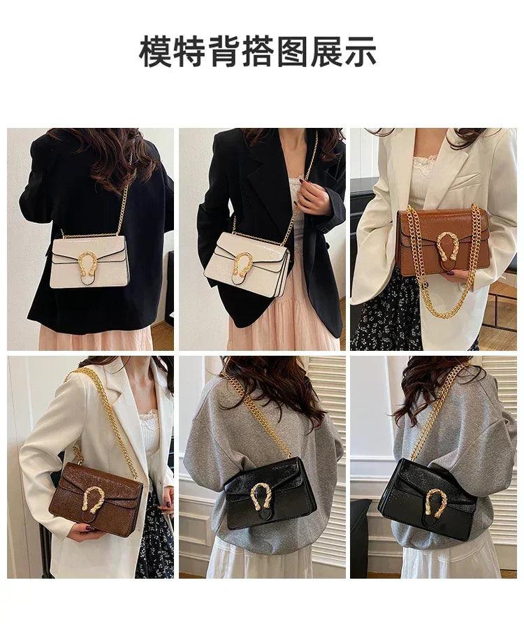 Luxury brand leather handbag for women elegant classic popular ladies shoulder bag by famous designer modern