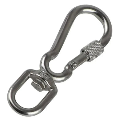 Stainless Steel Hook with Swivels for Dog Collar Carabiner with Swivels Joint Bolted Carabiner for Pet Leashes/Camping Tent