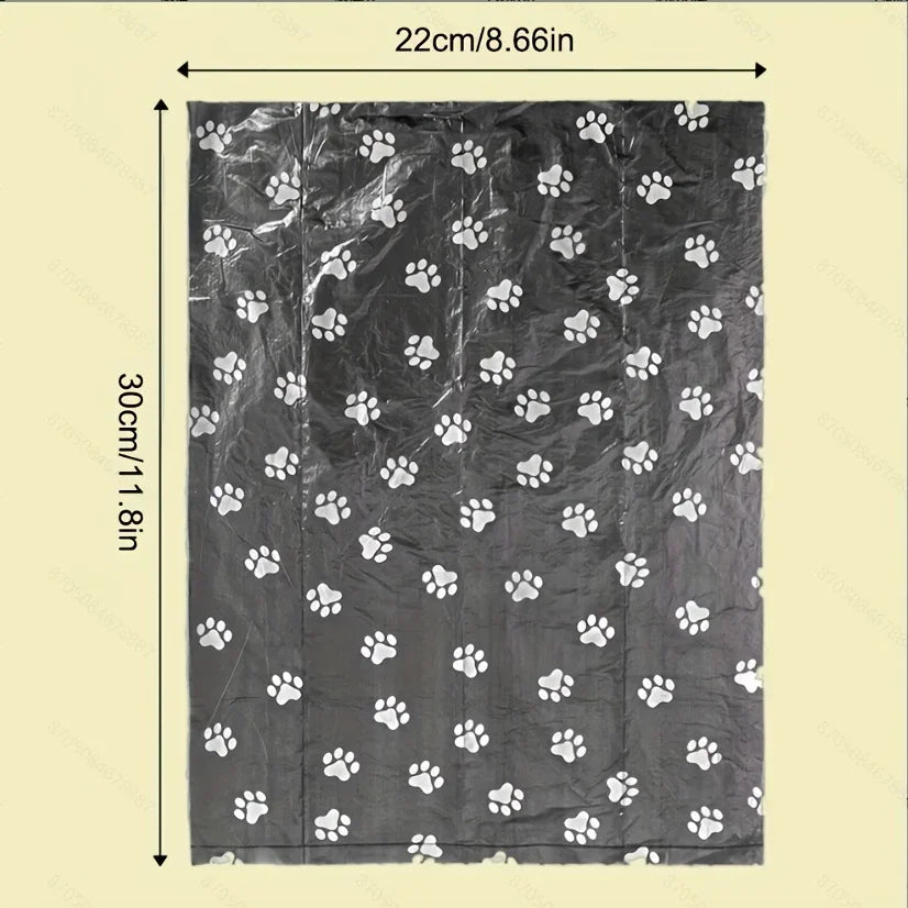 Random Color Cartoon Paw Graphic Dog Poop Bags Pet Poop Bags Leak-Proof Dog Waste Bags For Pet Supplies