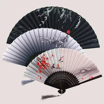 Folding Hand Fan Weddings Traditional Chinese Japanese Korean Art Craft Gift Bamboo Room Dance Props Wood Fans Home Decorations