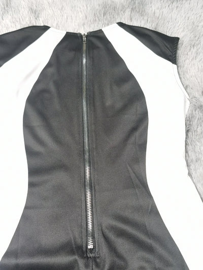 2025 Summer Women's Dresses Fashion Elegant Colorblock Round Neck Sleeveless Casual Bodycon Mini Daily Dress for Female