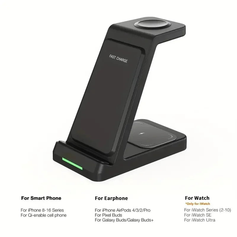 30W Wireless Charger Stand 3 in 1 Fast Charging Station for iPhone 16 15 14 13 12 iWatch 10/9/8/7/6/5/4/3 Airpods 4/3/2/Pro