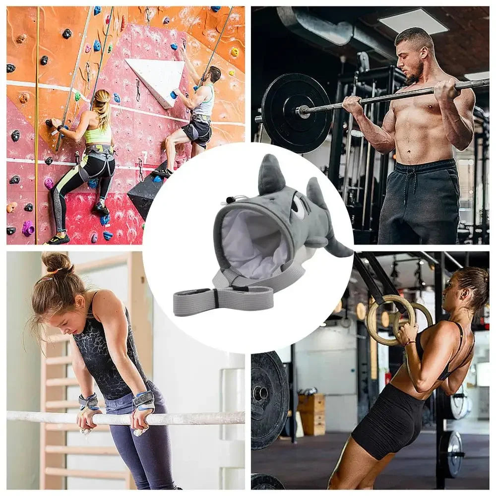 Shark Chalk Bag for Rock Climbing Animal Bouldering Chalk Bag Rock Climbers Gyming Sports Chalk Pouch for Weight Lifting Gym ﻿