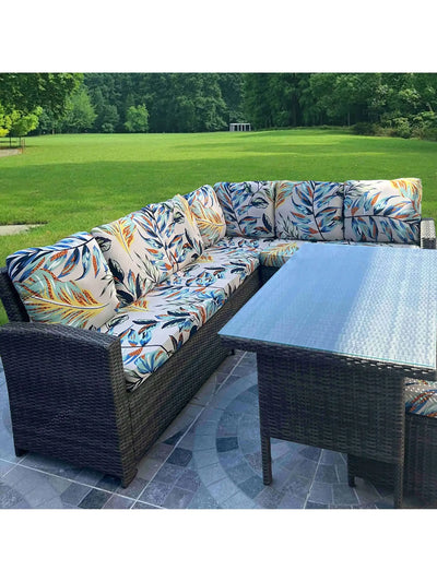 Outdoor Tropical Print Sofa Cushion Covers - Non-Slip Furniture Protectors, Replacement for Individual Seat Cushions