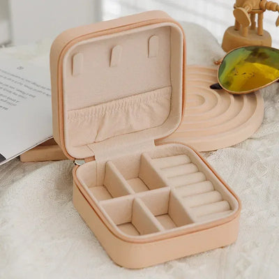 PU Jewelry Organizer Display Travel Jewelry Case Box Travel Portable Jewelry Box Storage Organizer Earring Holder Gift