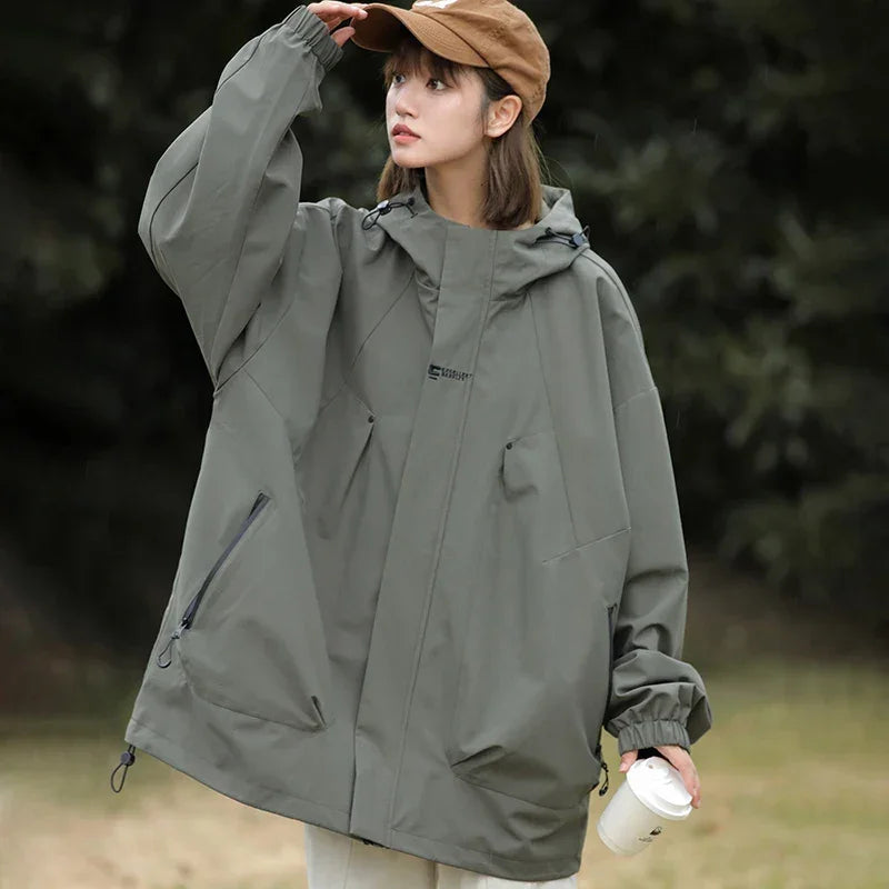 New Waterproof Hiking Jacket Women Windproof Sports Coat Hooded Windbreaker Jackets Men Outdoor Ride Climbing Running Jacket