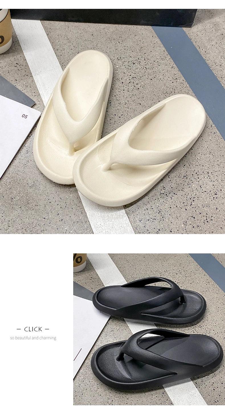 Women's Classy Flip-Flops for Women, Summer Flip-Flops for Beach Couples, New Thick-Soled Outer Wear Sandals for Men, Bathroom Bathing Non-Slip Slippers