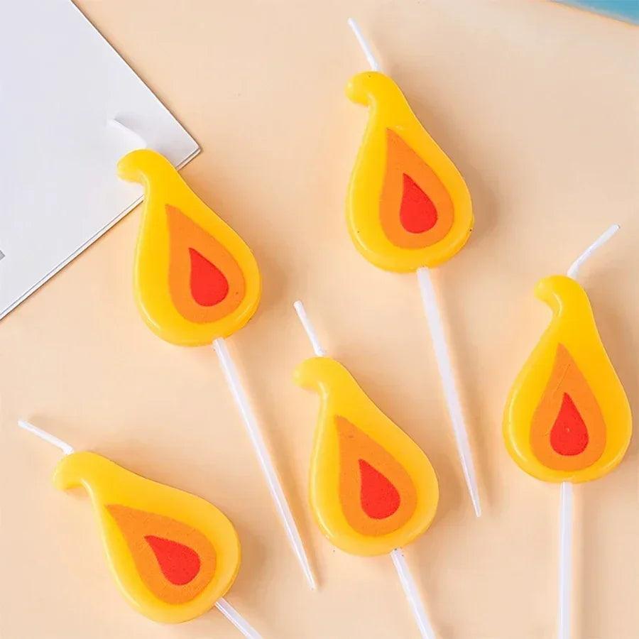 Yellow flame cake candle retro cartoon birthday internet celebrity christmas decoration