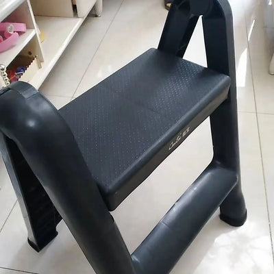 Plastic Folding Ladder,2 Step,Easy to Store for Household,Kitchen Bedroom Use,Shopping Mall,Stairs,Attic,Sturdy 200KG