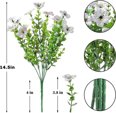 Fake Flowers Outdoor UV Resistant Faux Plants For Outside Yard Wedding Indoor Home Kitchen Farmhouse Decor Artificial Plants