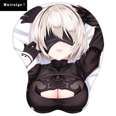 Non-slip 3D Cute Mouse Pad Anime Sexy Girl Nier 2B 3D Hip Soft Mouse Pads with Wrist Rest Gaming Mousepad Mat for LOLCSGO 26*22