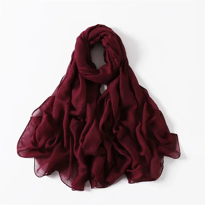 New Cotton Linen Scarf For Women Girls Students Autumn Classic Solid Color Scarves Retro Soft Foulard Viscose Female Wrap Shawls