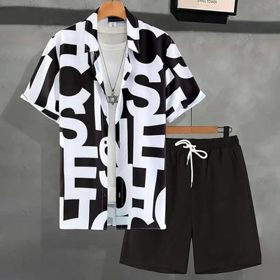 Beach Shorts Two Piece Set Men
