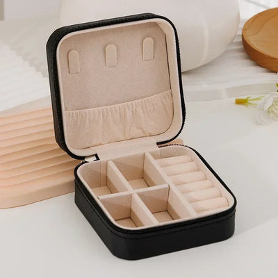 PU Jewelry Organizer Display Travel Jewelry Case Box Travel Portable Jewelry Box Storage Organizer Earring Holder Gift