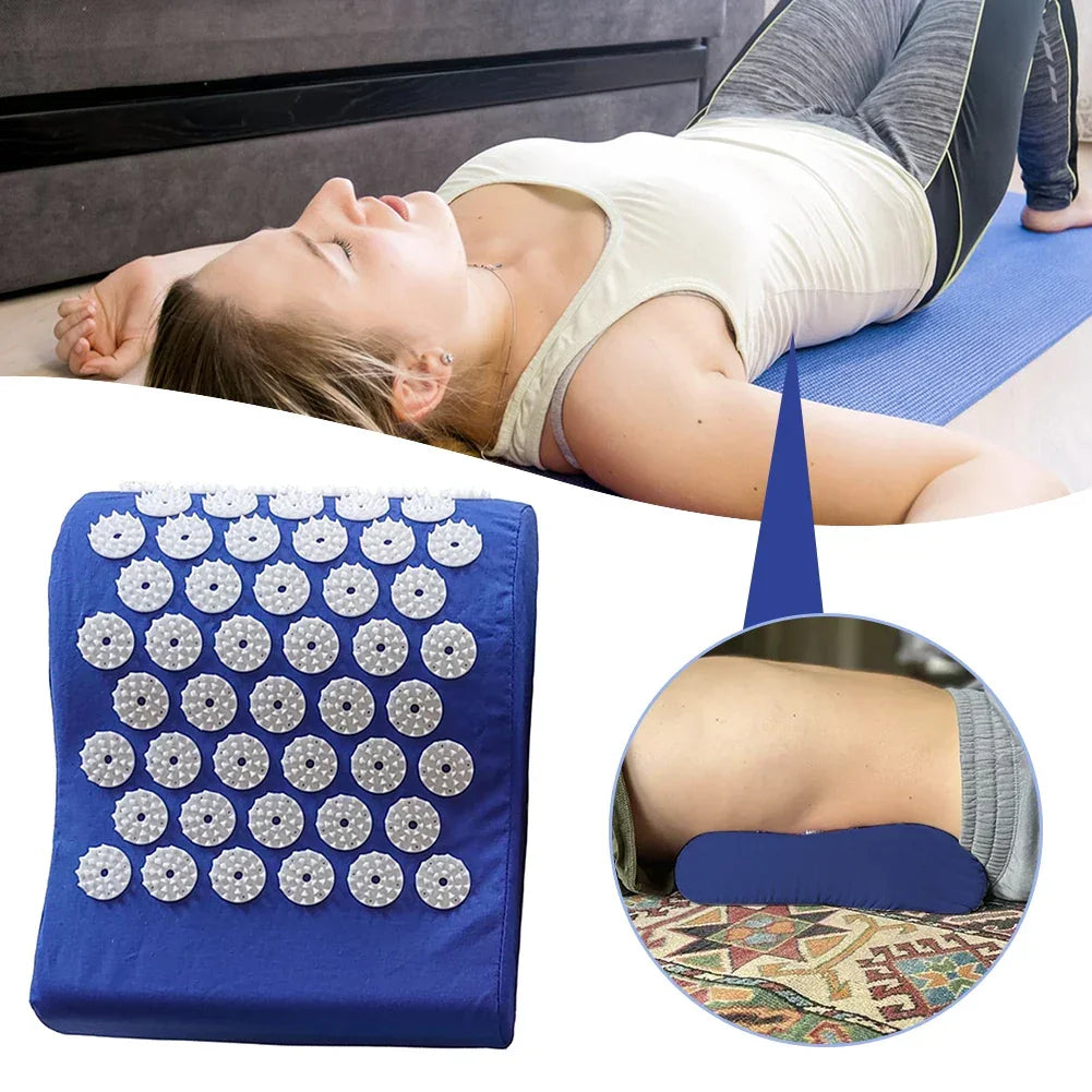 Low Back Pillow With Large Touchpoints Rectangle Home Acupressure Pillow Washable Stress Relief Pillow For Back Pain
