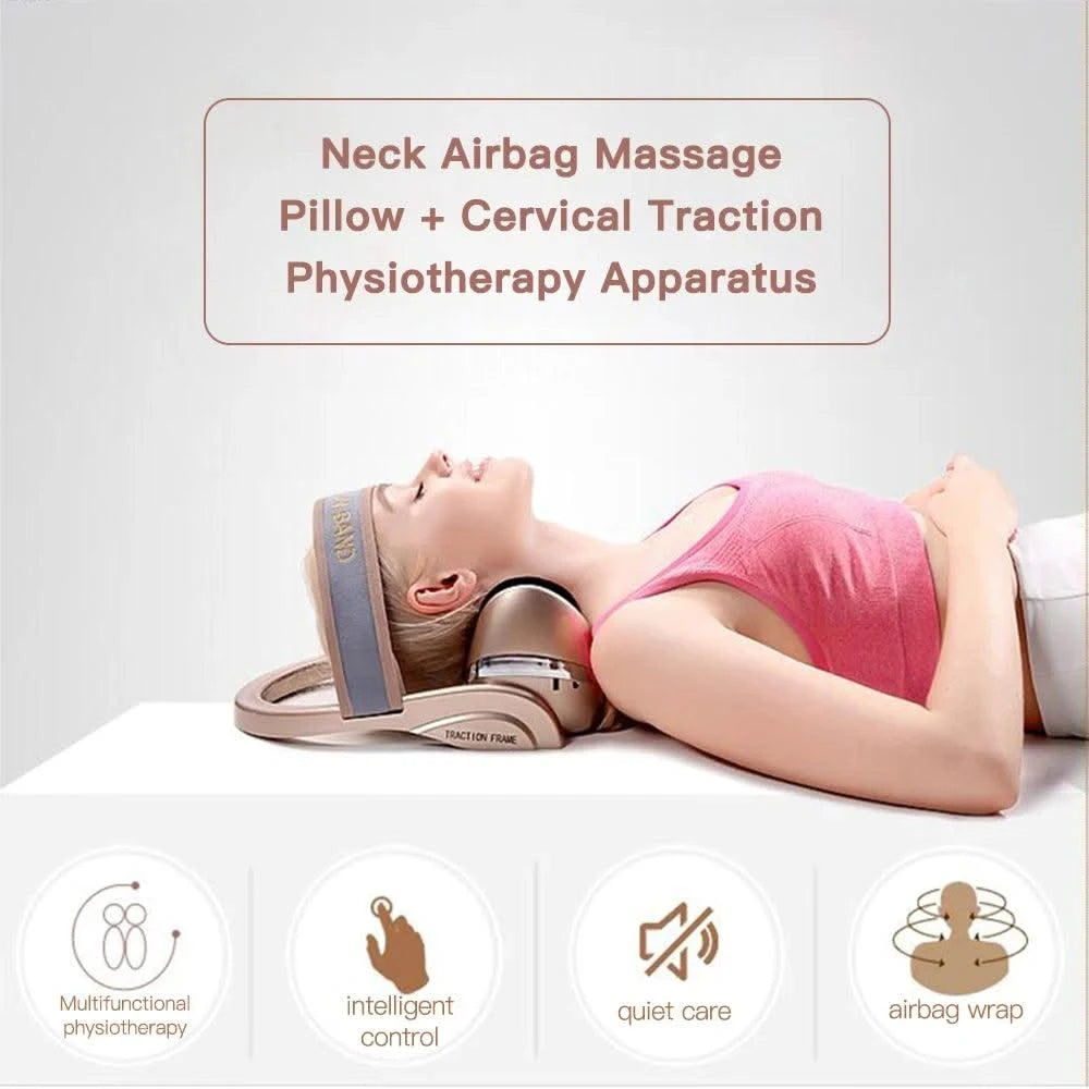 Electric Neck Massager Infrared Heating Airbag Neck Traction Vibration Shoulder Cervical Spine Shoulder Support Massager