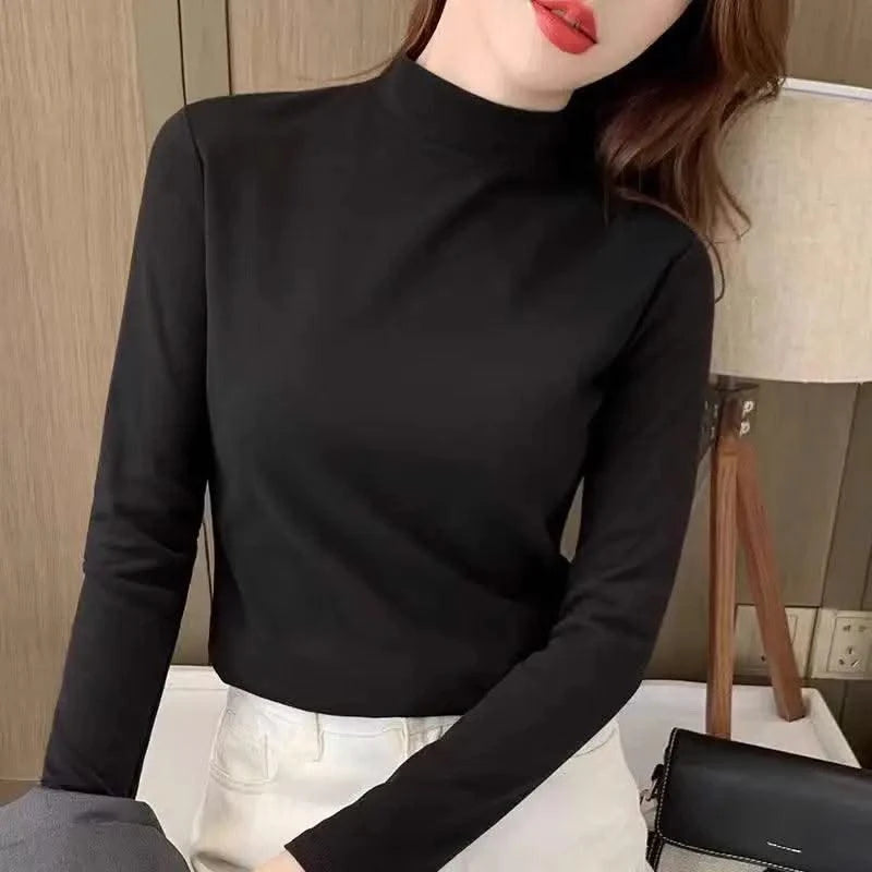 Thermal Underwear Long Sleeve T-shirt Women Cropped Tops