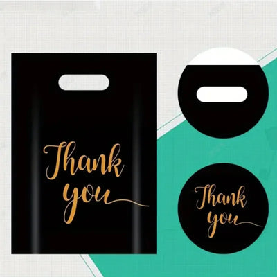 100PCS Thanksgiving Gift Bag Black Product Shopping Bag Candy Gift Packaging Thanksgiving Wedding Birthday Party Decoration