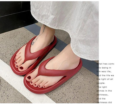 Women's Classy Flip-Flops for Women, Summer Flip-Flops for Beach Couples, New Thick-Soled Outer Wear Sandals for Men, Bathroom Bathing Non-Slip Slippers