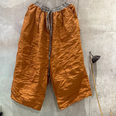 2025 New Wide Leg Pants High Quality Women's 2025 Thin Summer Spring Ramie Literary Retro Loose Personalized Women's Hemp Pants