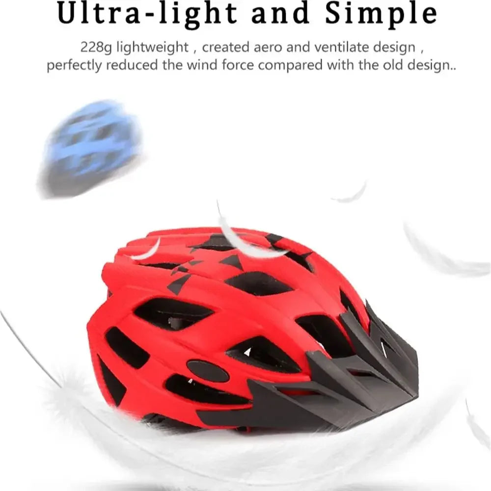 NEW Ultralight Bicycles Helmets Men Mountain Bike Helmet Integ-mold MTB Helmet With led Warning light Cycling Safely Cascos