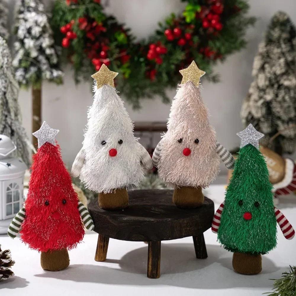 Home decor handmade christmas tree decoration soft decorative xmas desktop ornament creative cartoon doll kids gift