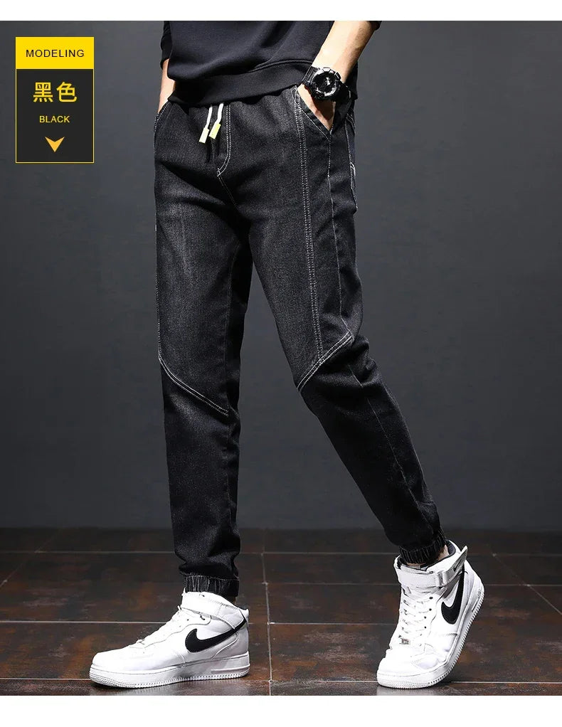 2024 Men Jeans mens fashion clothing Black Blue Cargo Jeans Men Streetwear Denim Jogger Pants Men Baggy Harem Jean Trousers