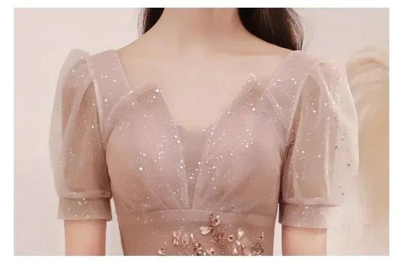 High-end banquet evening dresses women’s 2025 new spring summer light luxury slim birthday party performance dance