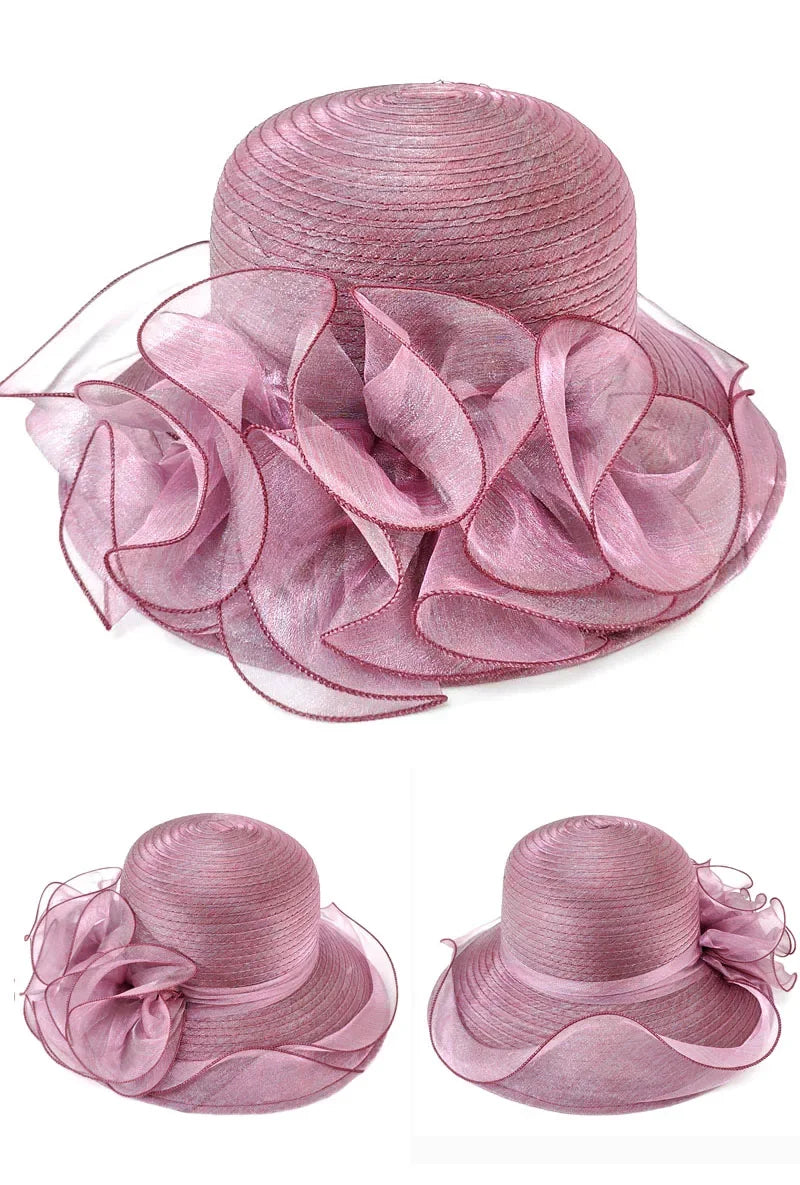 Summer hats for women Organza flower mesh sunshade hat vacation beach hat wide brimmed sun hat Sun protection sombreros de mujer